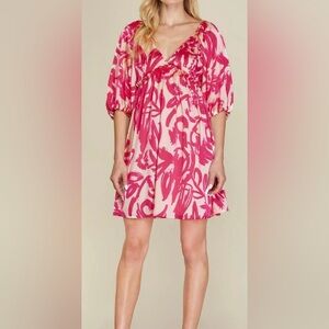 She + Sky Pink and Cream Mini Dress